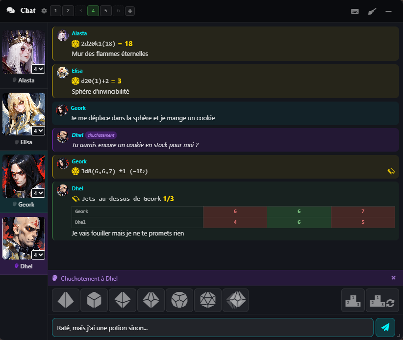 Lancez les dés sans quitter la conversation